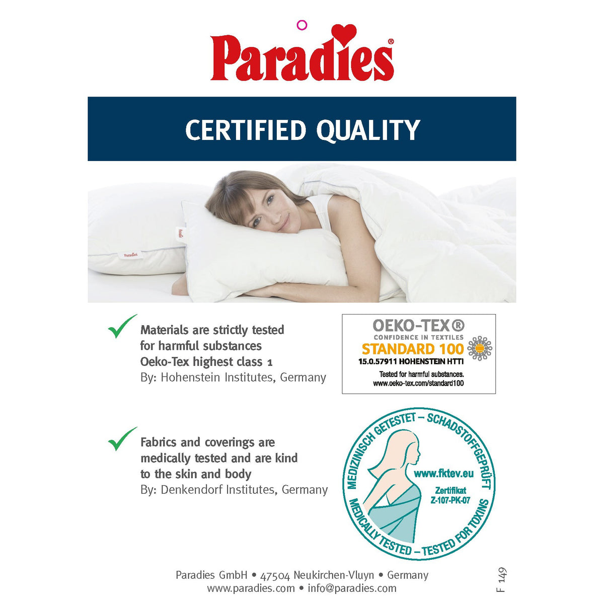 Paradies Down Latex 90 Organic Reform Pillow