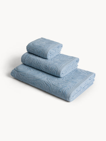 Cotton velour towel damask work