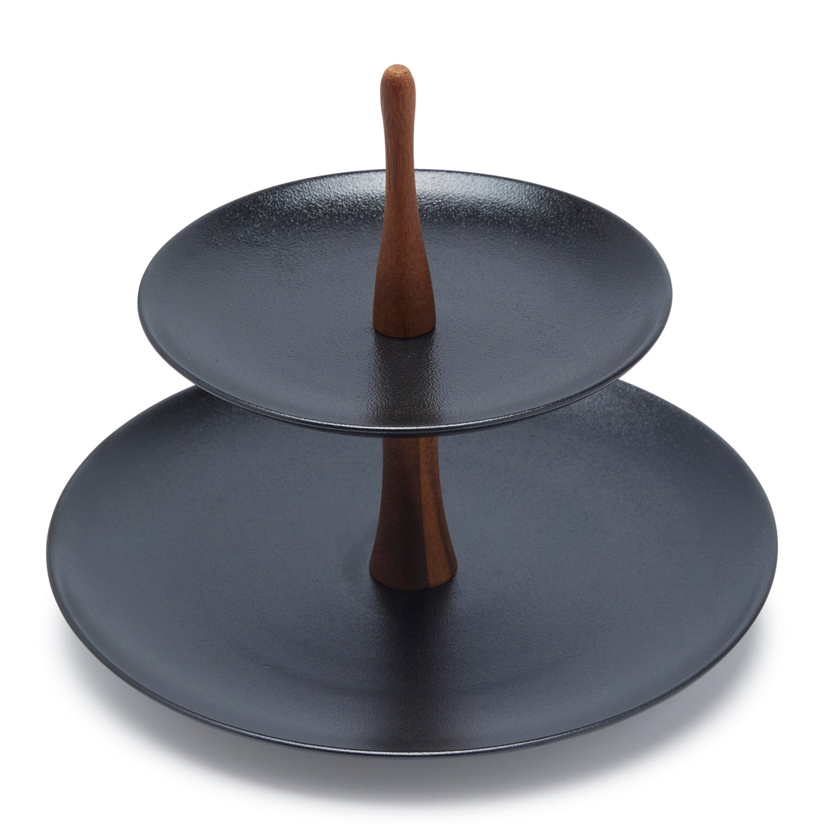 Simply Kitchen GOURMET SERVING PLATE WITH BAMBOO STAND (19.05 CM BLACK) 19.05 CM / Black