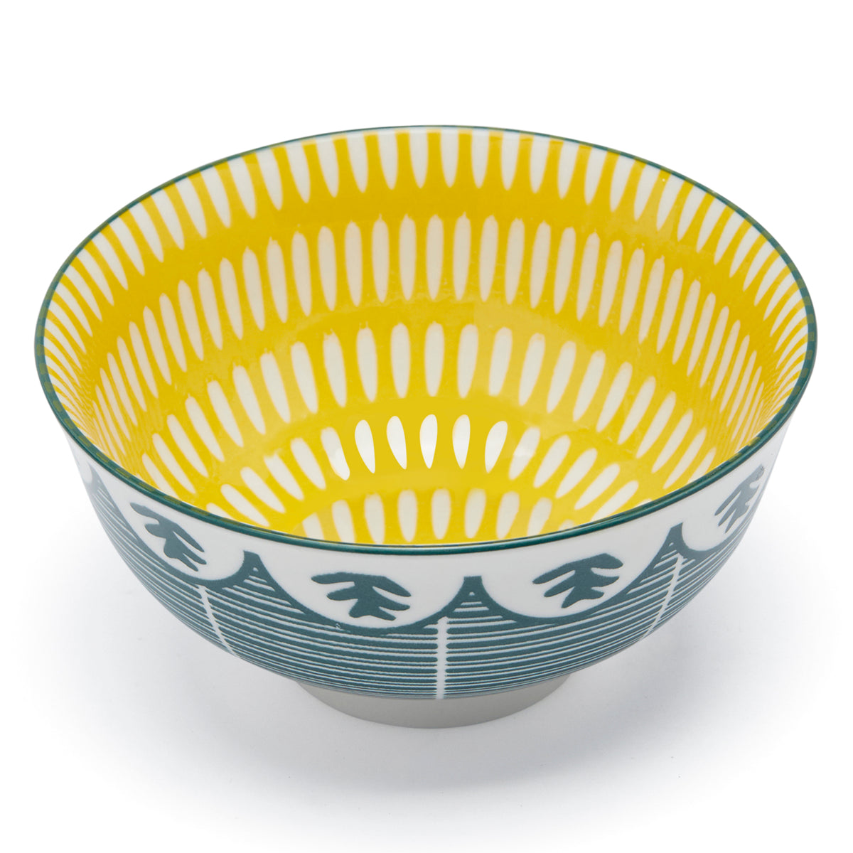Simply Kitchen FLORAL MM RIBBED FERN CERAMIC BOWL (12×5.5 CM SMALL) 12??5.5 CM / Multi