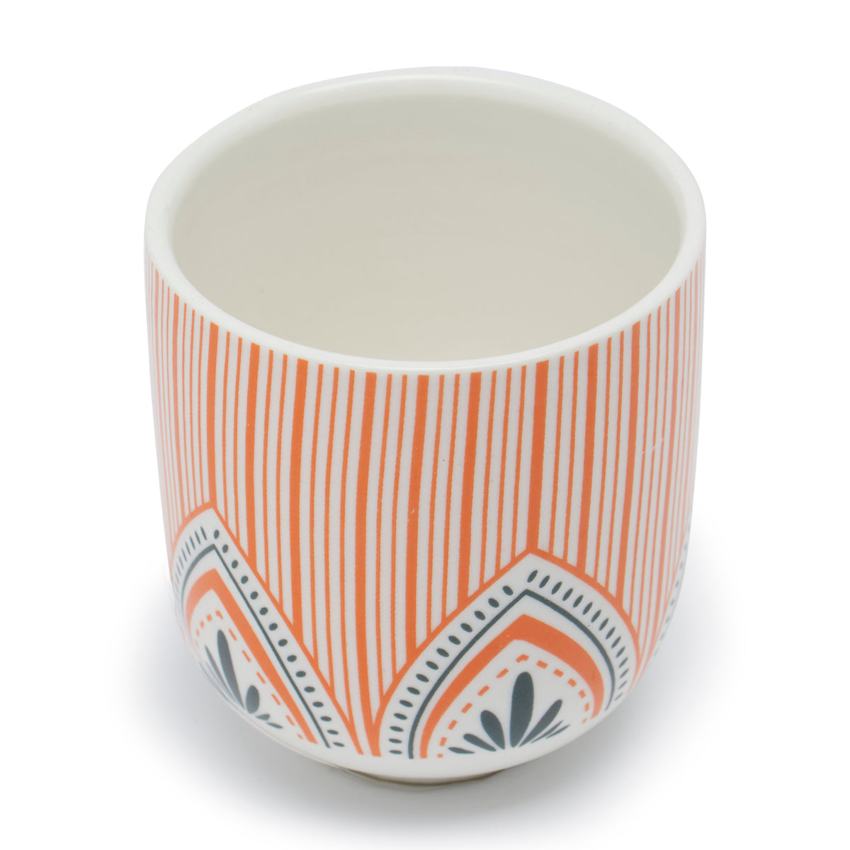 Simply Kitchen FLORAL MM REVERSE KORI JHALLAR CERAMIC CUP (7×8 CM) 7x8 CM / Multi