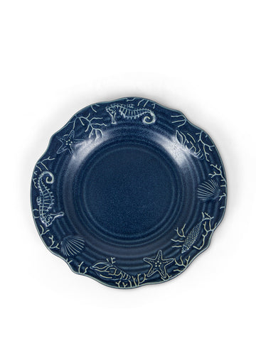 Blue porcelain fruit plate