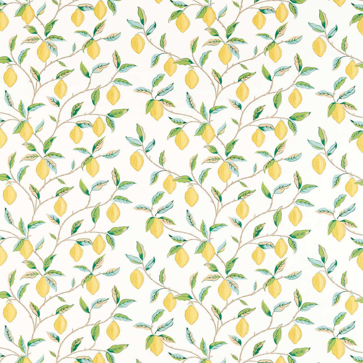 Morris & Co Lemon Tree Lemon/ Bayleaf Curtain fabric
