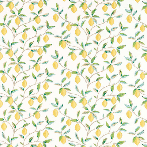 Morris & Co Lemon Tree Lemon/ Bayleaf Curtain fabric
