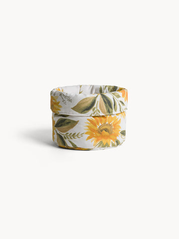 Basket Cotton panama sunflower print