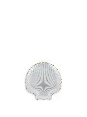 Shell-shaped glass saucer