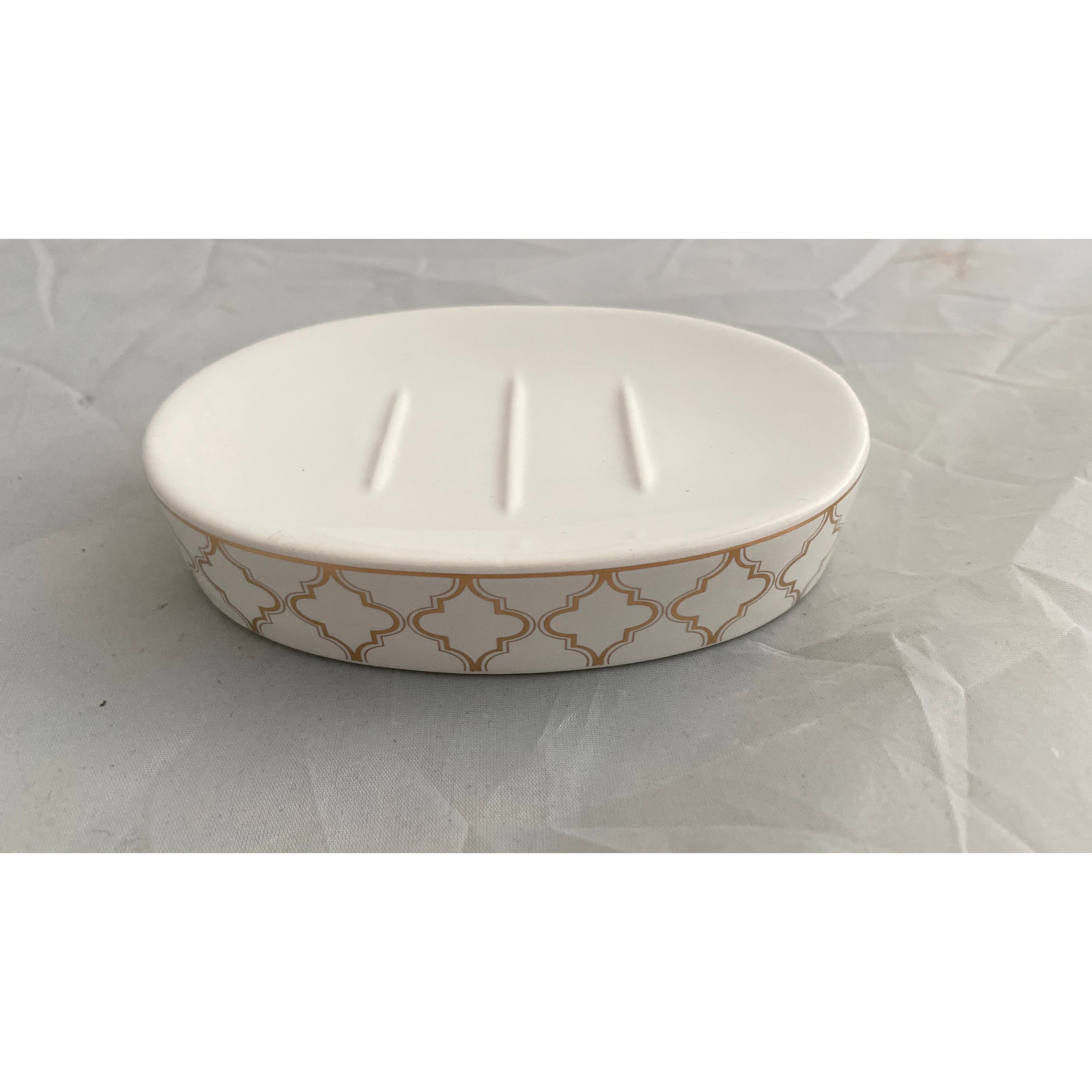 Dwell Gold Marach Soap Dish - Offwhite