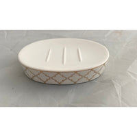 Dwell Gold Marach Soap Dish - Offwhite