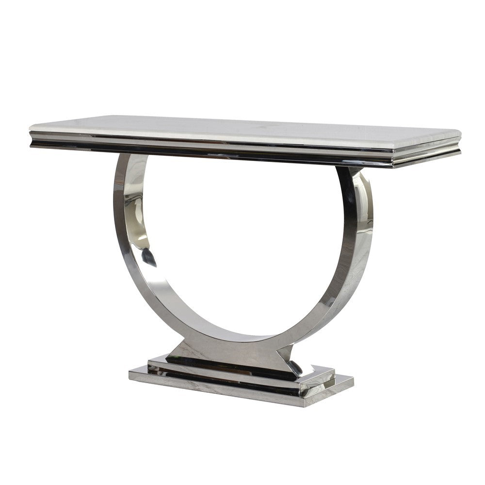 Steel & Composite Marble Console Table 750mmHeight 1200mmWidth mmLength 400mmDepth mmDiameter