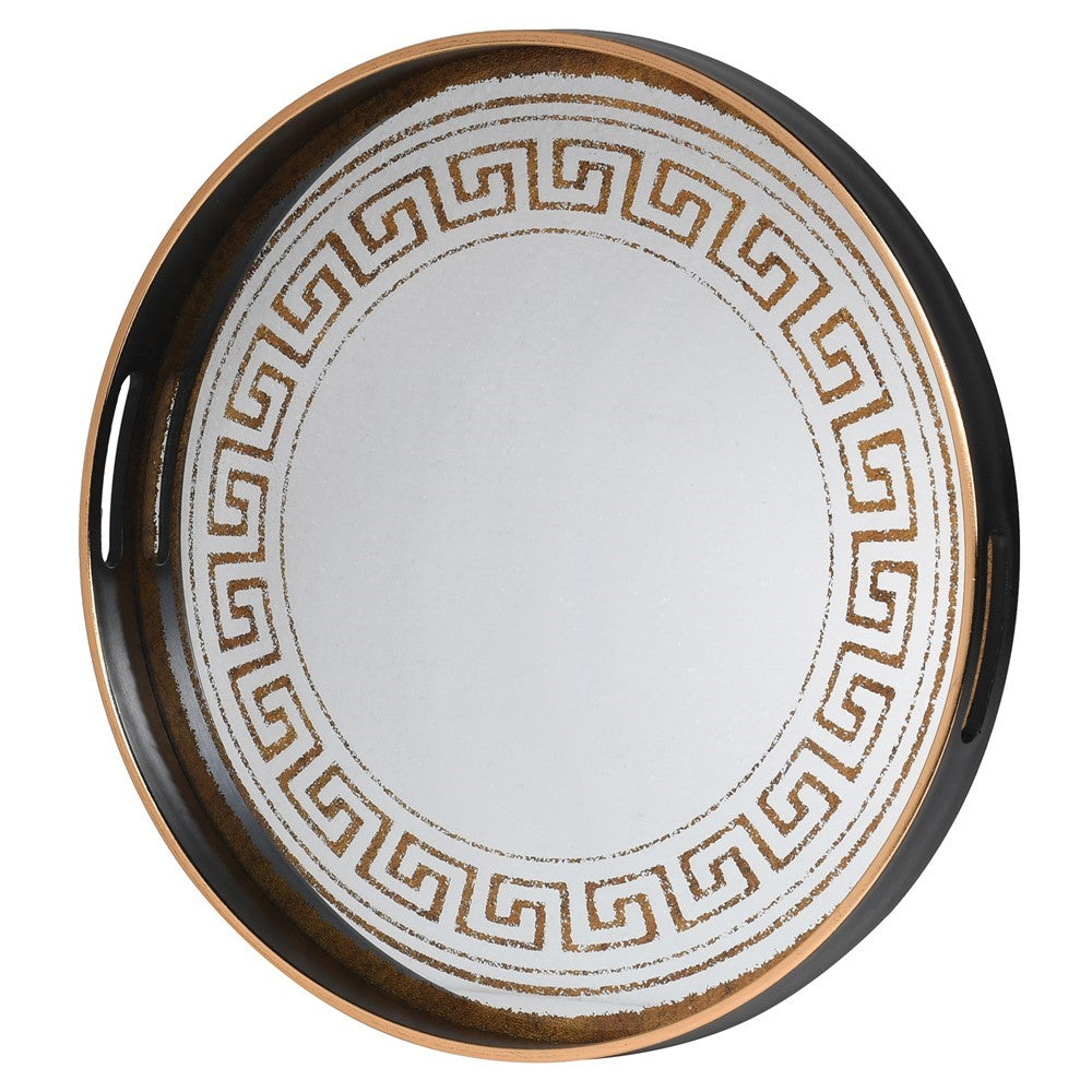 Greek Pattern Mirror Tray Depth:40Diameter:450