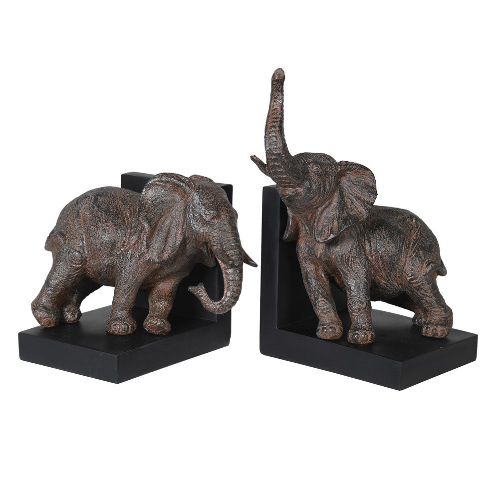 Pair Of Elephant Bookends Height:250Width:150Depth:190