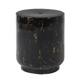 BLACK MARBLE EFFECT STOOL Height-400mm Diameter-340mm