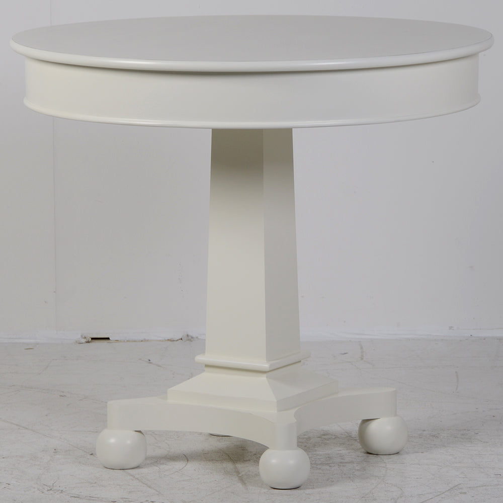 Fayence Round Dining Table - White H:800mm Dia:900mm
