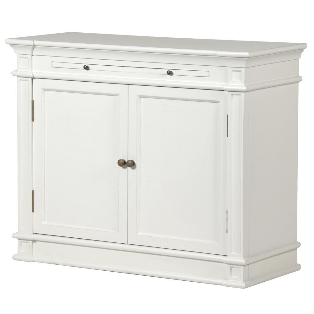 White Fayence 2 Door Cupboard With Slide H:800mm W:980mm D:420mm