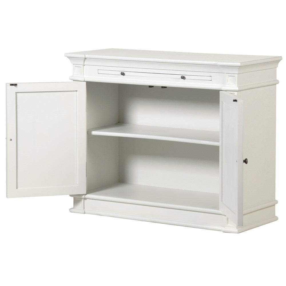 Fayence 2 Door Cupboard With Slide - White H:800mm W:980mm D:420mm