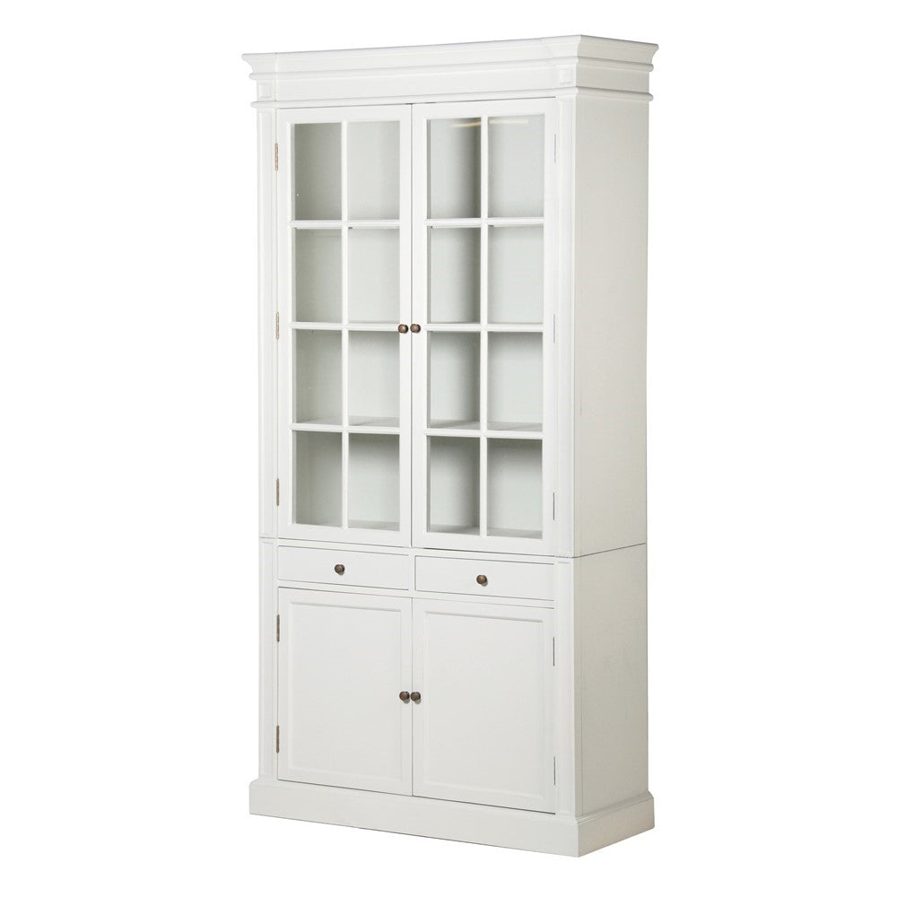 White Fayence Glazed Display Cabinet H:2200mm W:1100mm D:450mm