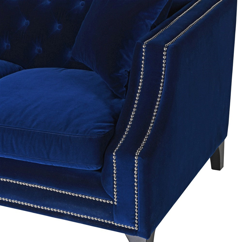 Heath Blue Studded 2 Seater Sofa H:710mm W:1580mm D:880mm