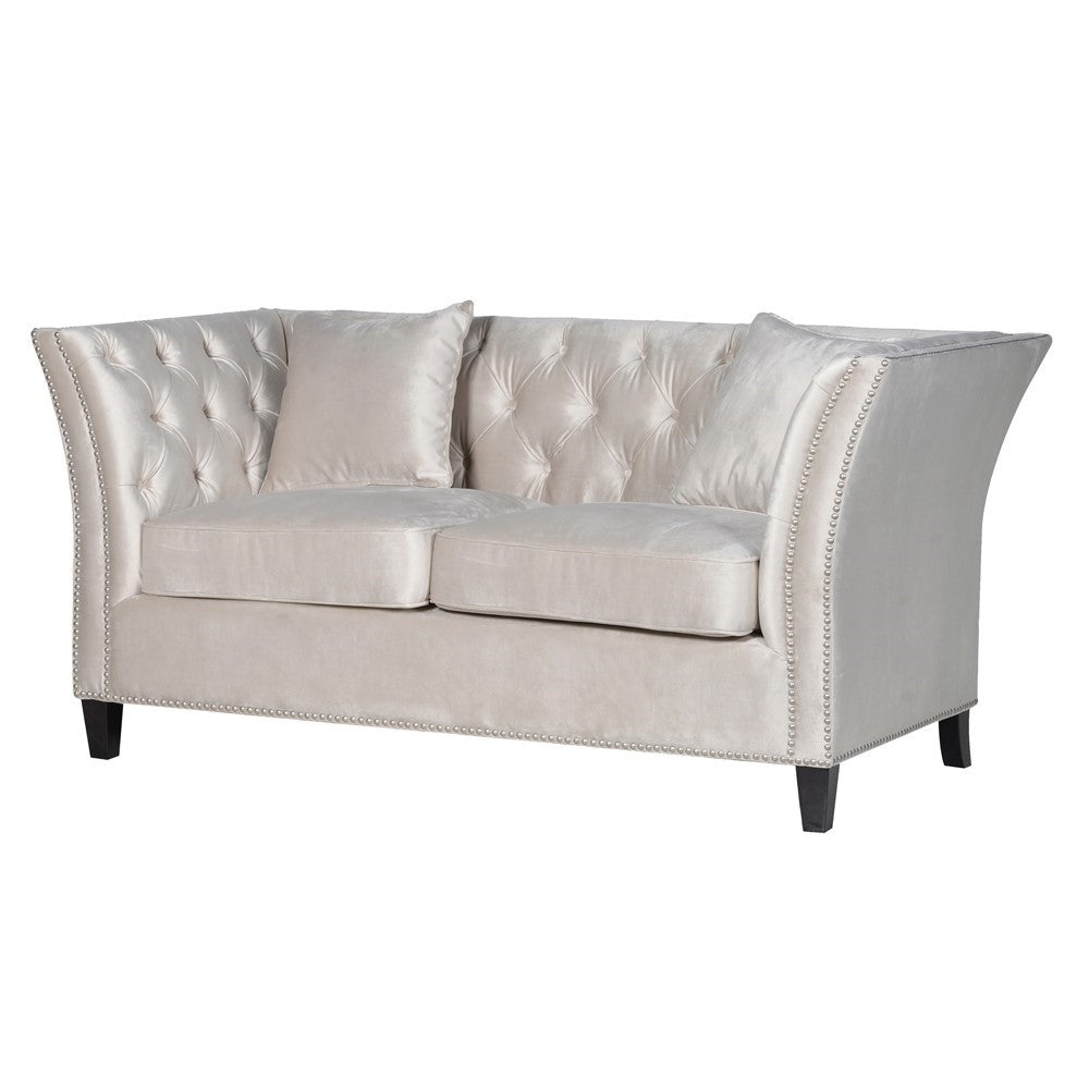 Stone Buttoned 2 Seater Sofa H:820mm W:1700mm D:880mm