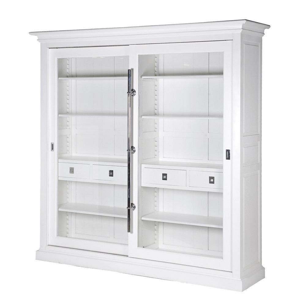 Kensington Slide Door Display Cabinet - White H:2190mm W:2260mm D:545mm