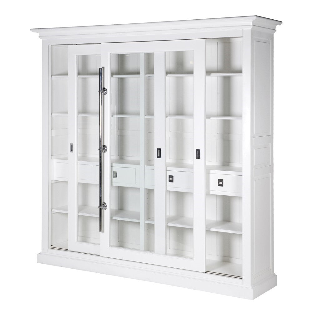 Kensington Slide Door Display Cabinet - White H:2190mm W:2260mm D:545mm