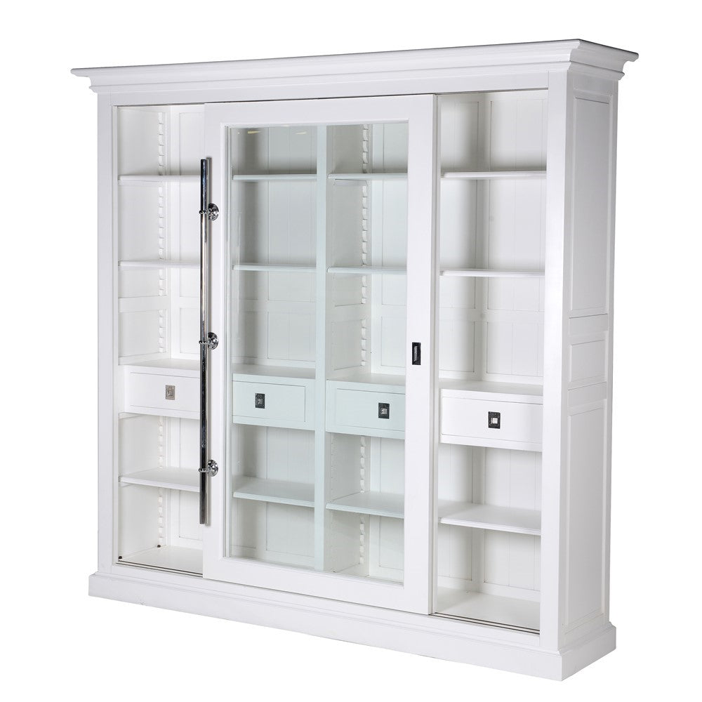 Kensington Slide Door Display Cabinet - White H:2190mm W:2260mm D:545mm