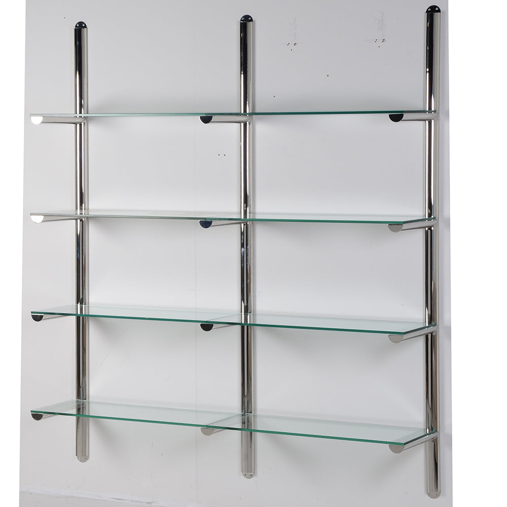 Etagere Wall Mounted Chrome And Glass Display Unit H:1850mm W:1650mm D:330mm
