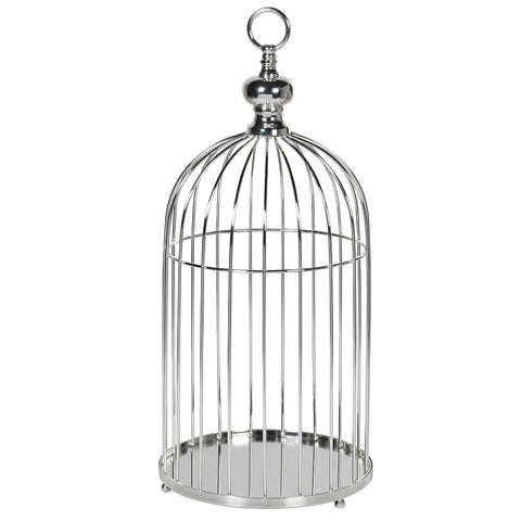 Albub Large Silver Iron Birdcage H:660mm Dia:300mm