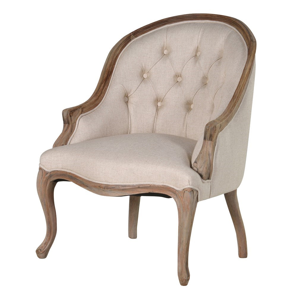 Colonial Reclaimed Linen Curved Back Chair H:880mm W:650mm D:690mm