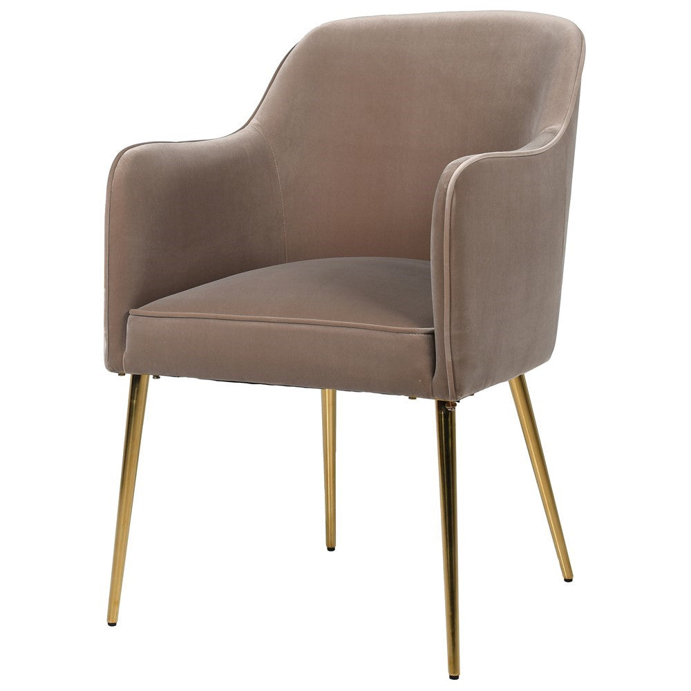 Gold Leg Curve Chair H:860mm W:550mm D:600mm
