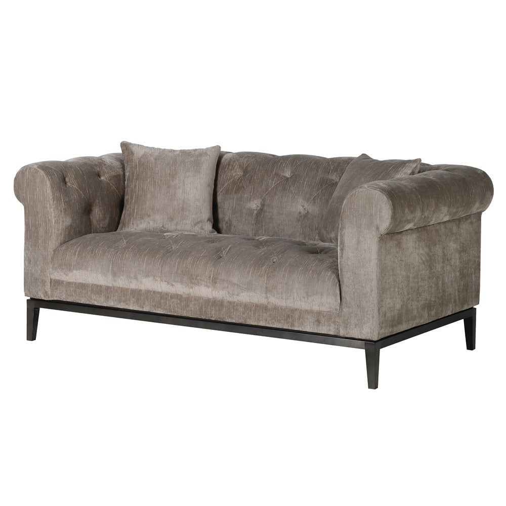 Taupe Button 2 Seater Sofa H:730mm W:1680mm D:970mm