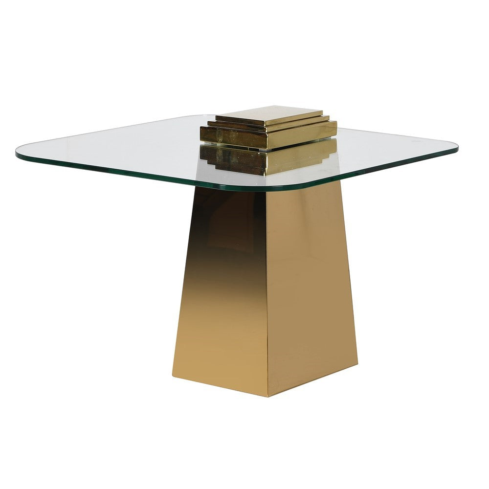 Cubist Gld S/S Side Table H:500mm W:650mm D:650mm