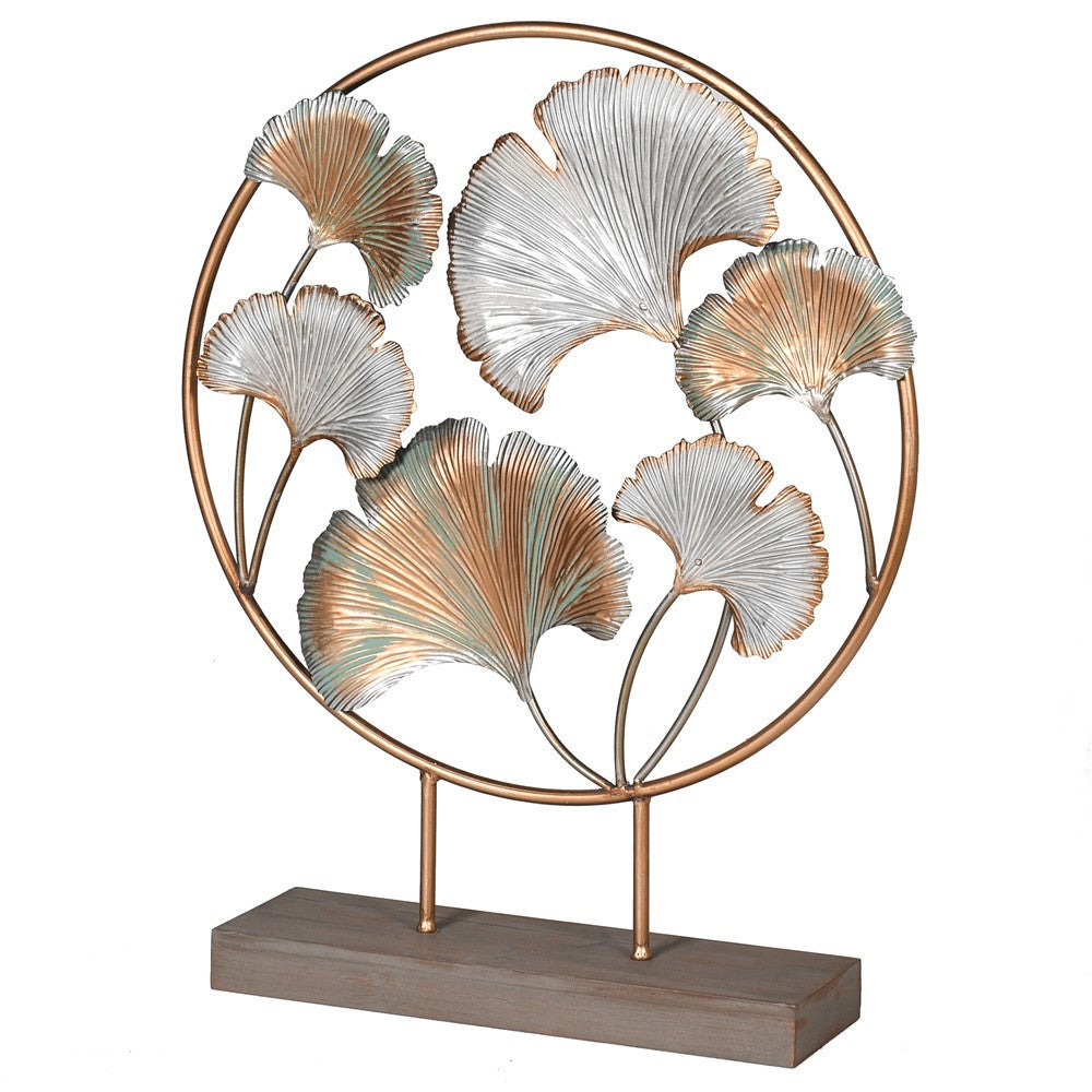 Ginkgo Leaf Deco On Stand H:630mm W:500mm D:130mm