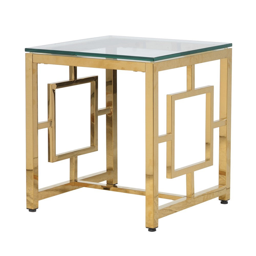 Gold Frame End Table H:550mm W:500mm D:500mm