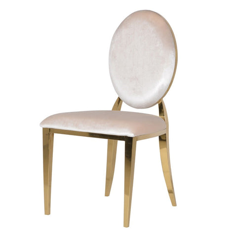 Ivory Fabric Dining Chair H:940mm W:490mm D:550mm