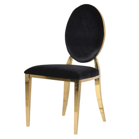 Velvet Dining Chair - Black H:940mm W:490mm D:550mm