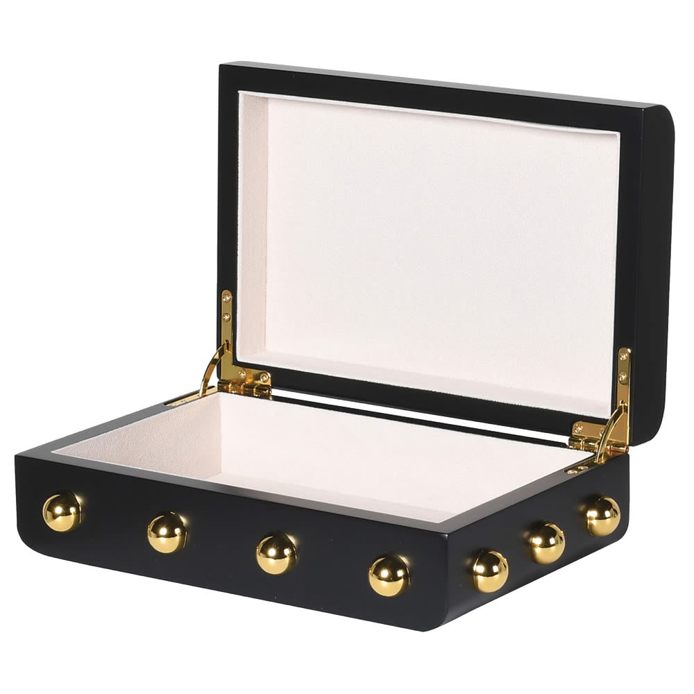 Golden Studded Black Box H:95mm W:240mm D:160mm