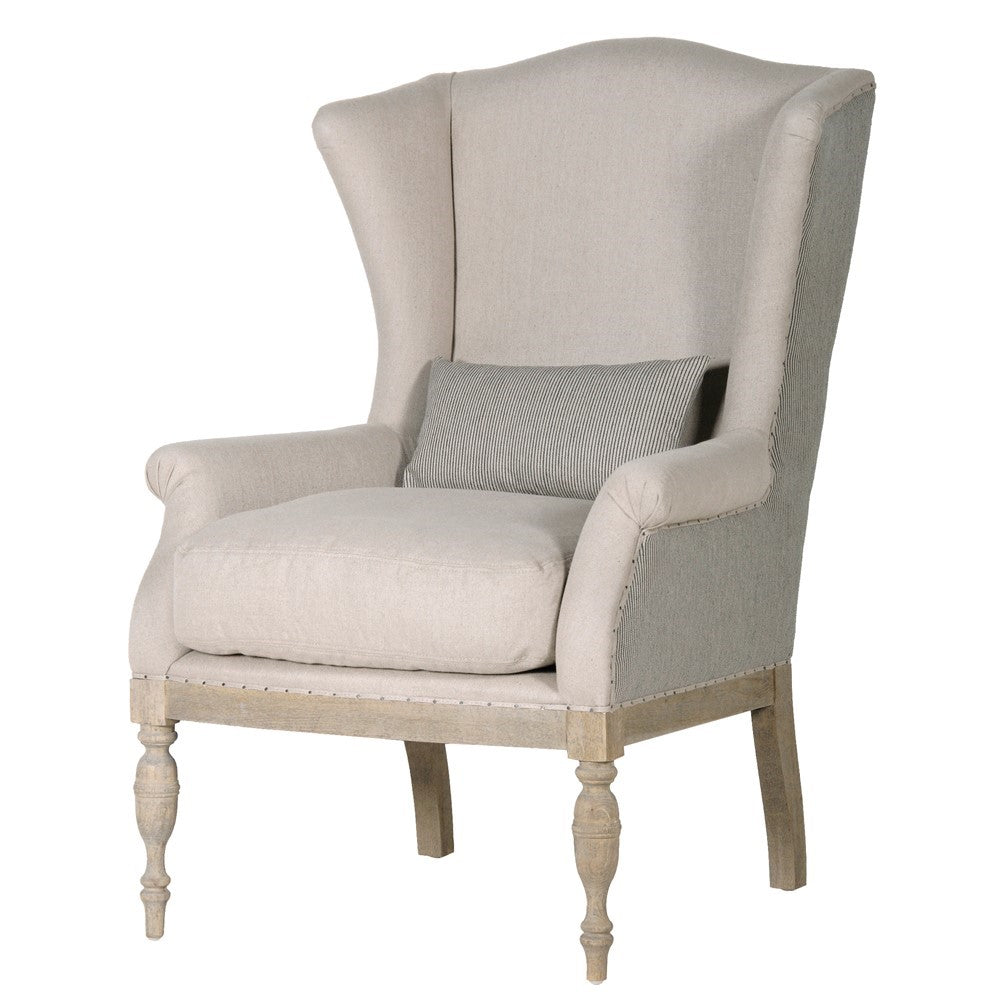 Taupe-Royal Blake Plain Stripe Salon Chair H:1150mm W:780mm D:840mm