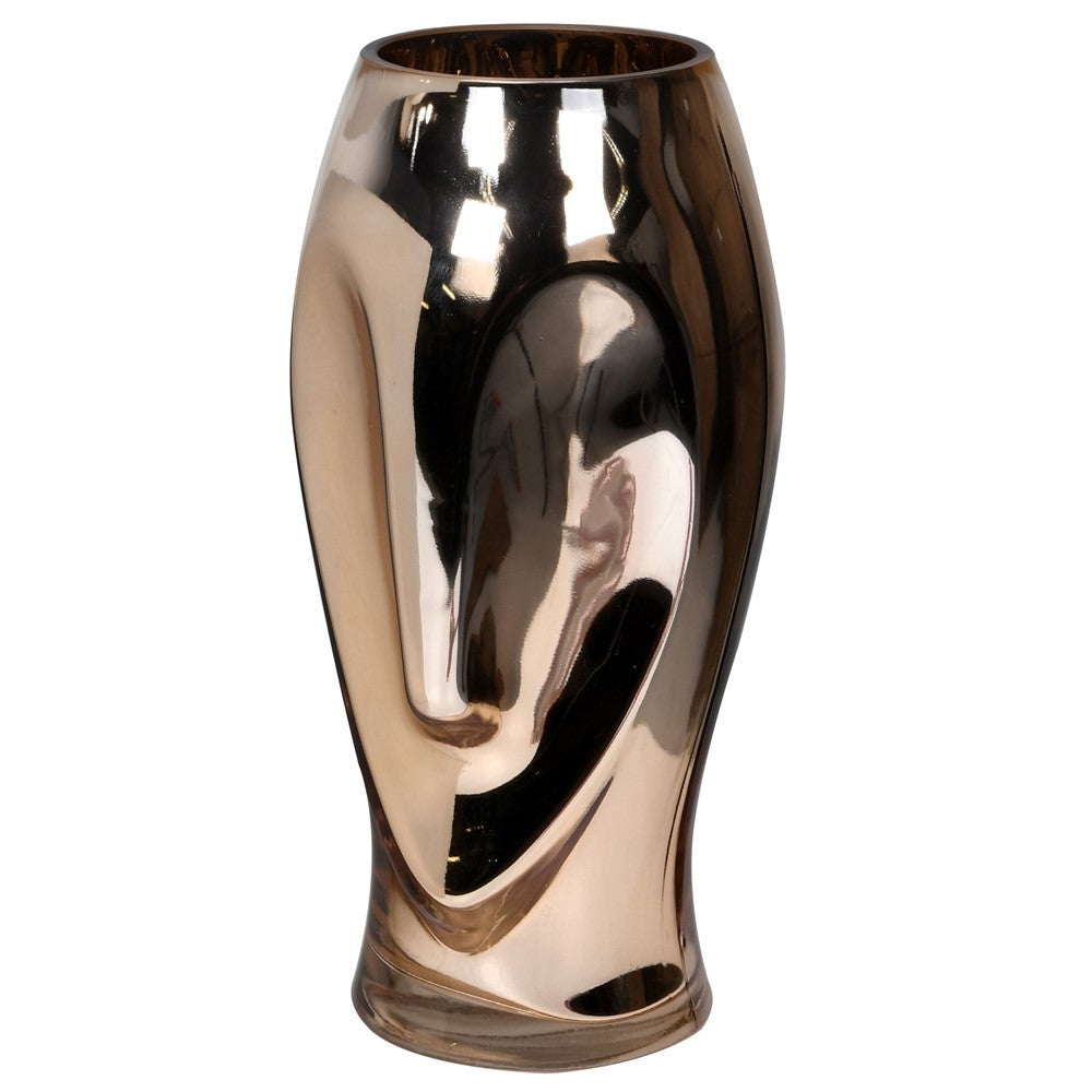 Deniva Gold Glass Face Vase H:300mm Dia:130mm