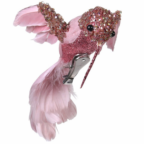 Dwell Glitter/Feather Bird - Pink