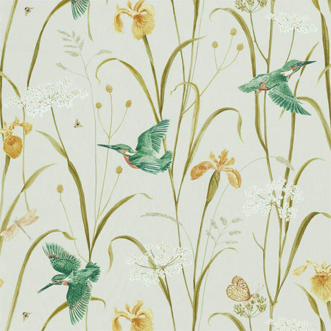 SANDERSON Kingfisher & Iris Teal/Amber Cushions
