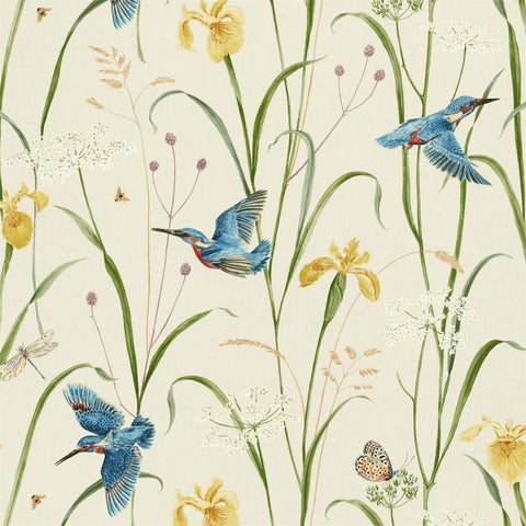 SANDERSON Kingfisher & Iris Azure/Linen Sofa