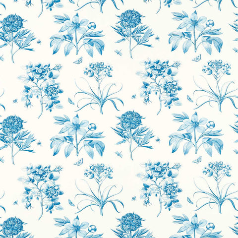 SANDERSON Etchings & Roses China Blue Cushions