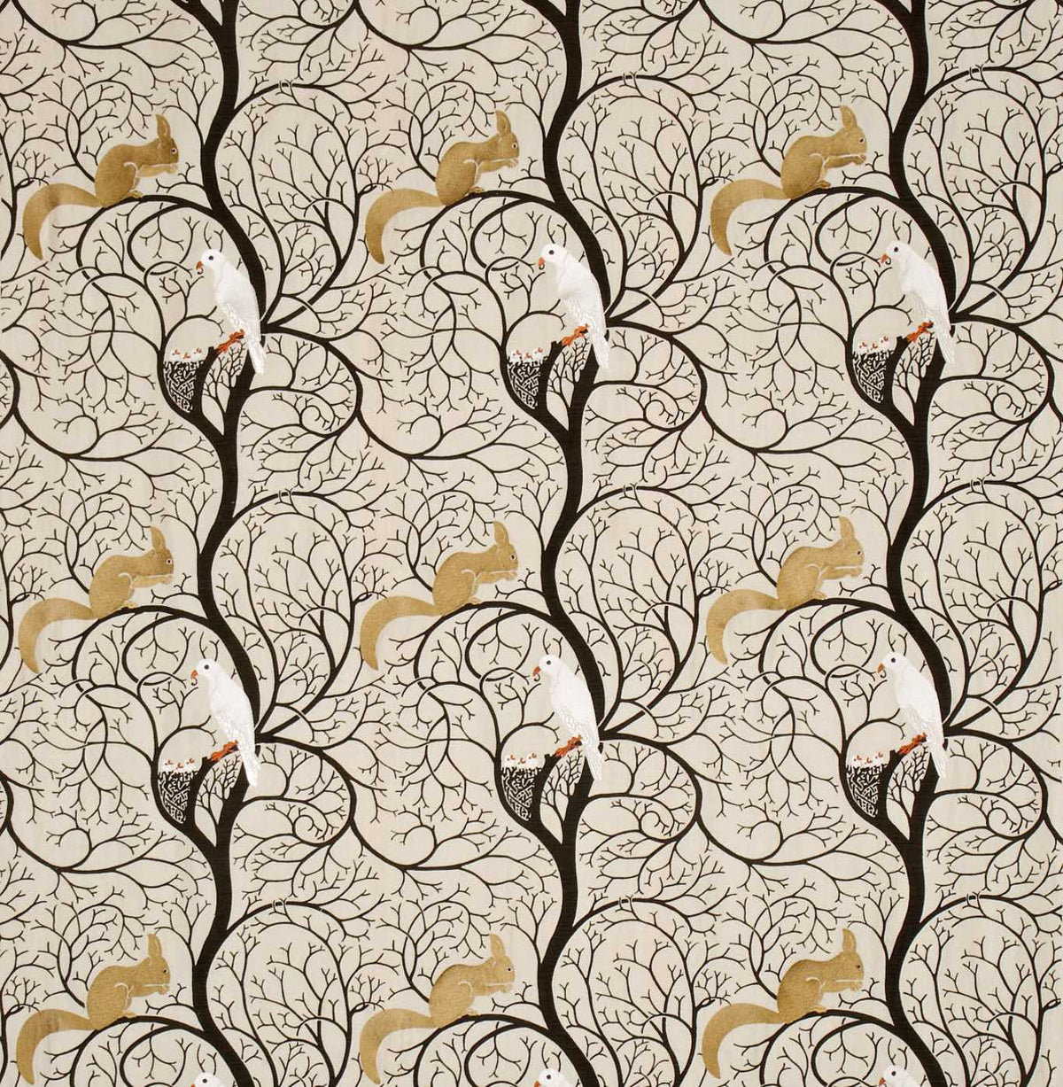 SANDERSON Squirrel & Dove Emb DVIPSQ301 Linen/Ivory Cushions