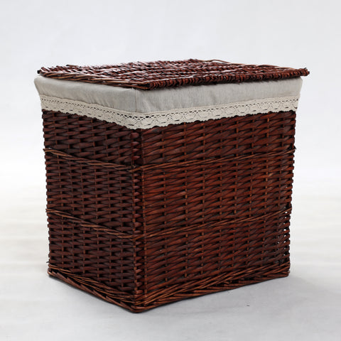 Dwell Dark Lid Tower Willow Laundry Hamper - Brown