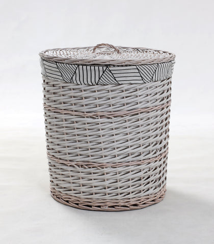 Dwell Grey Weave Tower Storage Hampers