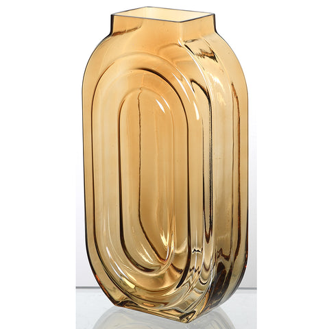 Dwell Ebony & Ivory Tall Amber Glass Vase