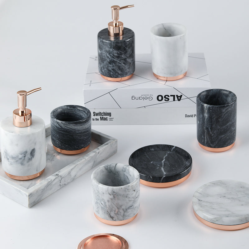 Dwell Marble Home Bath Accessories Set