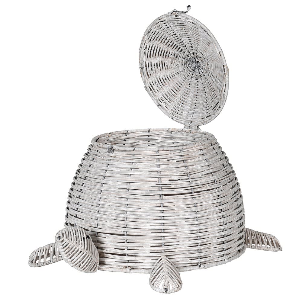 Dwell Rattan Turtle Basket - White