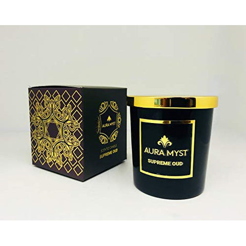 Aura Myst Supreme Oud Black Glass Jar Candle