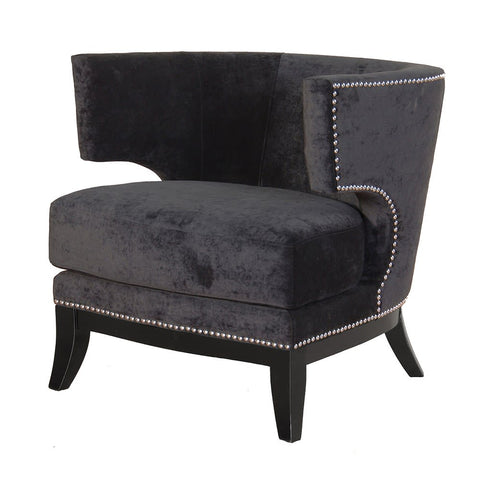 Dwell Black Studded Modern Armchair